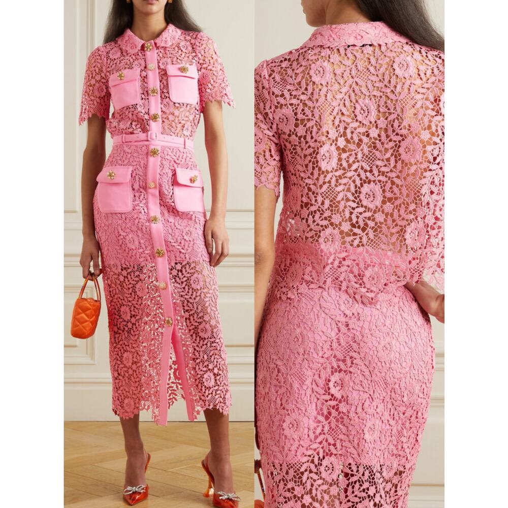 Self-Portrait Pink Lace Skirt Set